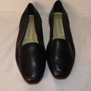 Victoria Spencer Black Leather Flats Size 6.5W NEW